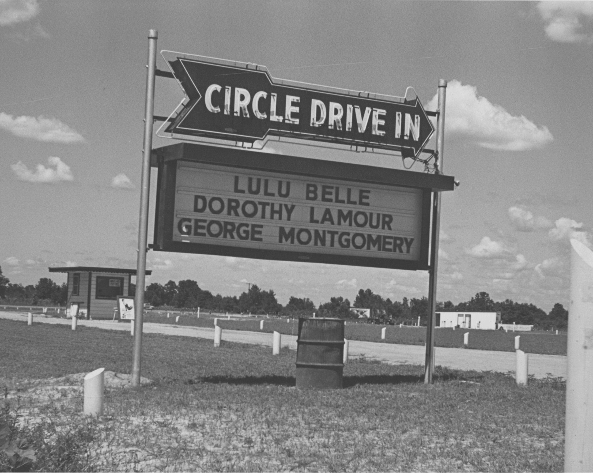 Circle Drive-In sign ca 1949