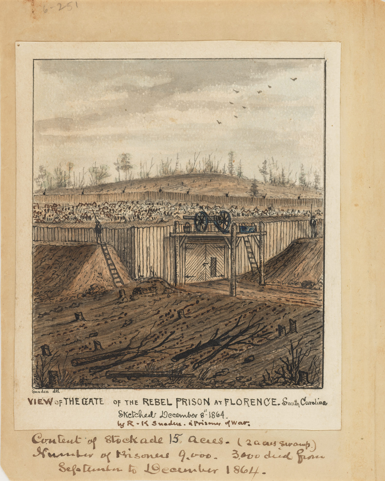 The Florence Stockade, drawn by Robert Knox Sneden